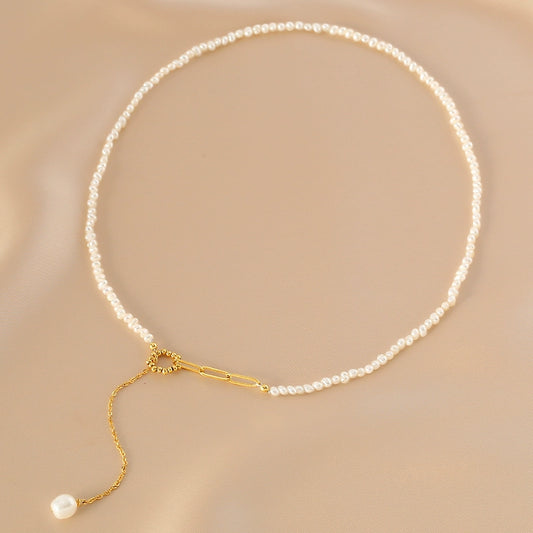 Gentle Natural Freshwater Pearl Necklace Ladies Small Classic Clavicle