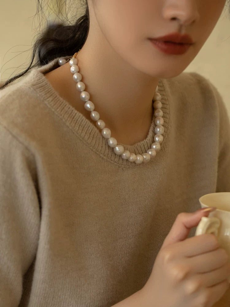 Natural Alien Baroque Pearl Necklace for Women
