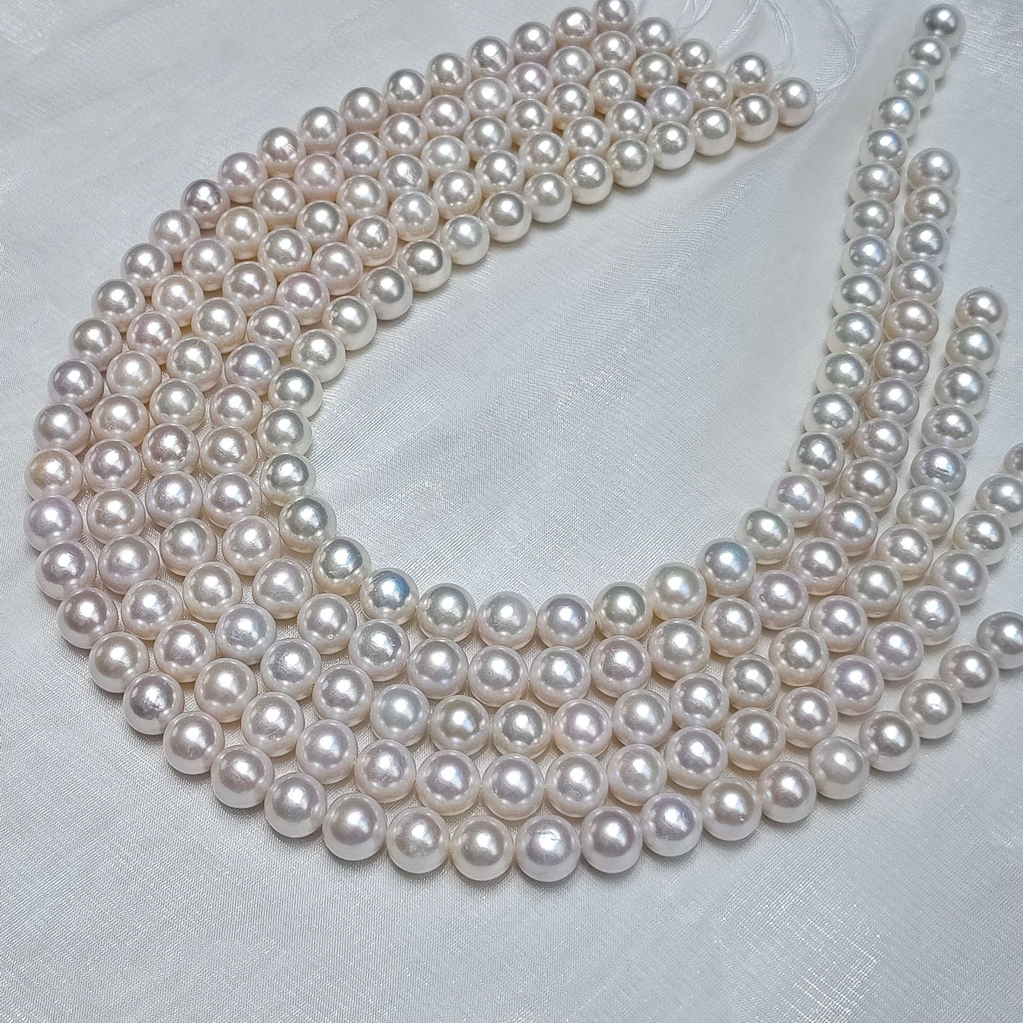 Freshwater pearl 10-11mm round high bright rich color finished necklace sterling silver buckle large point simple wind