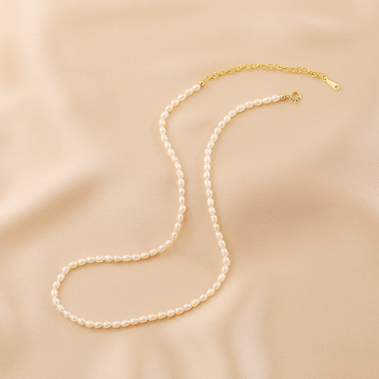 Natural Freshwater Millet Pearl Necklace Ladies Summer