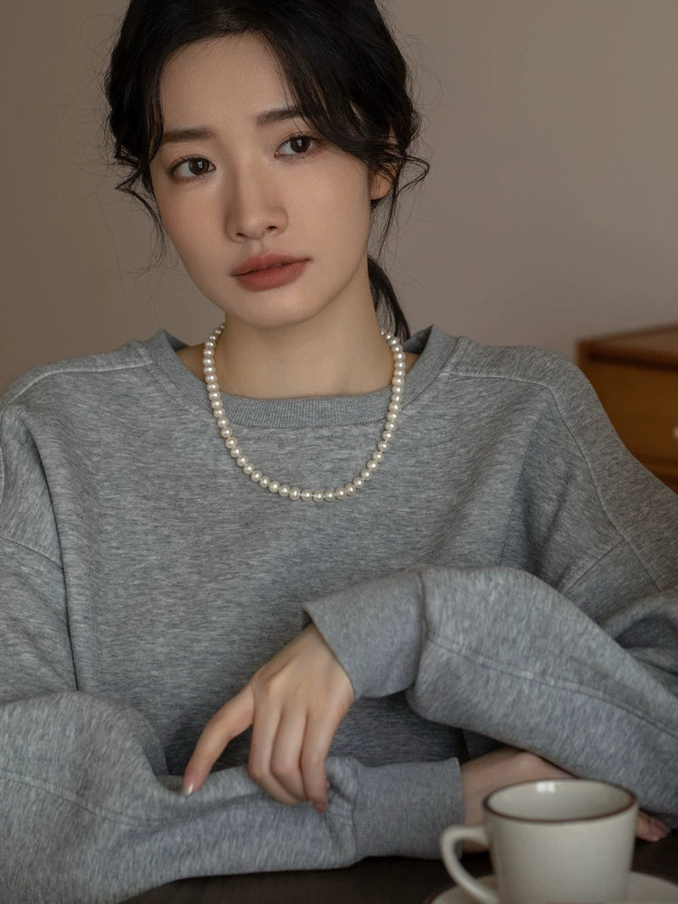 Autumn and Winter Long Atmospheric Natural Freshwater Pearl Necklace Female Genuine High-end Mother Chain Girl
