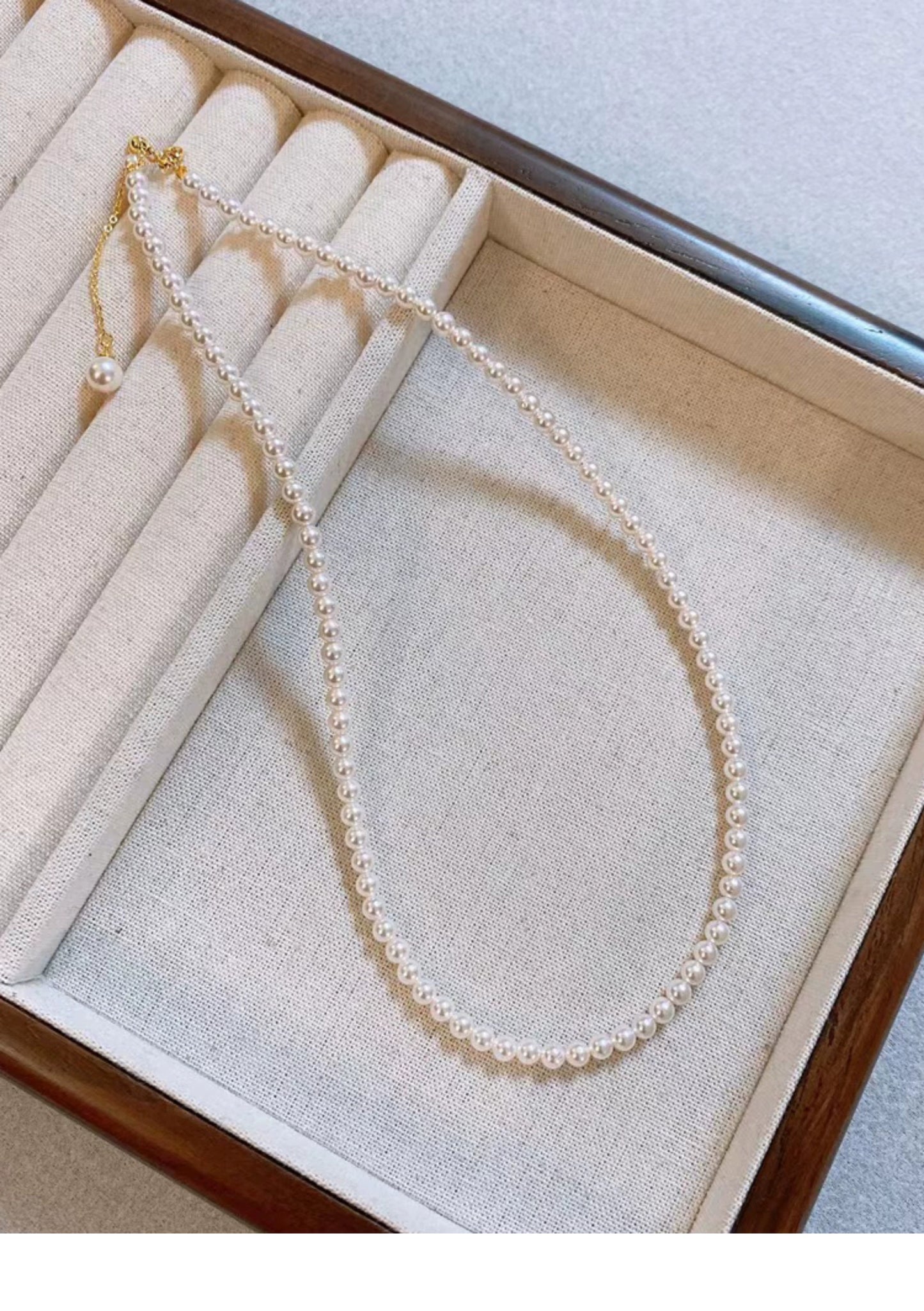 Akoya Pink Millet Zhuhai Mother Shell Pearl Necklace Female Temperament Versatile Celebrity Light Luxury Premium Sense Clavicle Chain
