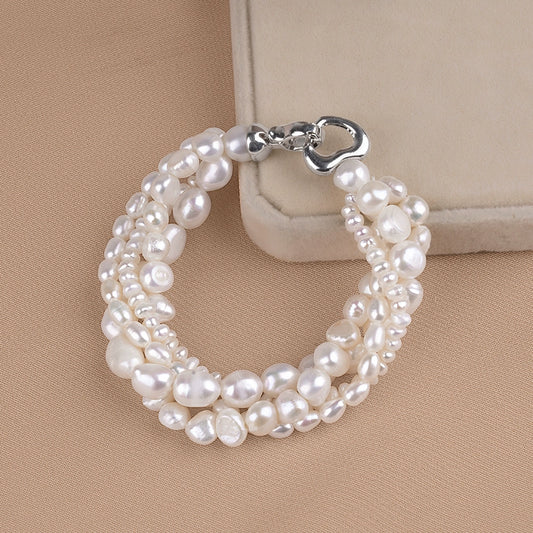 Natural freshwater baroque pearl bracelet multi-layer retro stacking fashion versatile atmosphere SL017