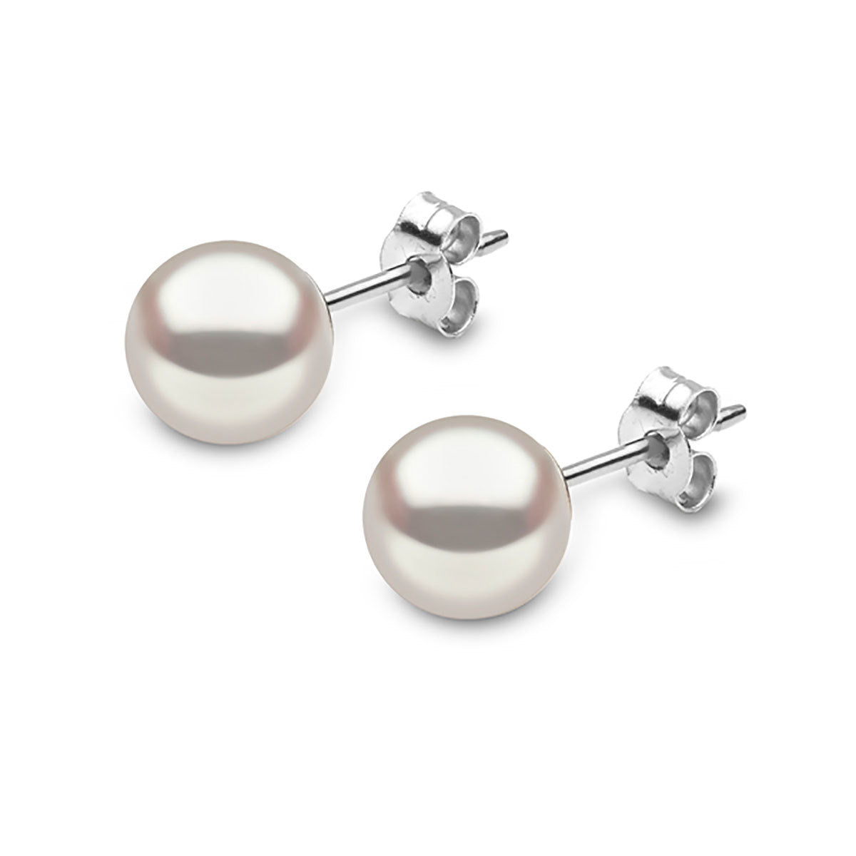 18K Gold with Natural Freshwater Pearl Stud Earrings, White Purple Pearl Stud Earrings Mother's Day Pearl Gift