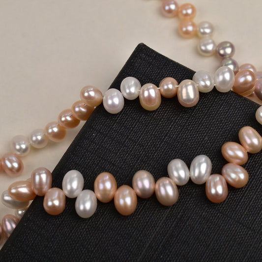 1042 Natural Freshwater Real Pearl Loose Beads 7-8mm DIY Handmade Materials