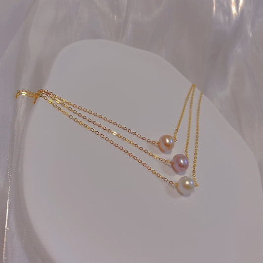 Natural freshwater pearl necklace, one pendant for women, single s925 silver-plated women's earrings.