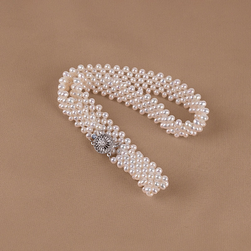 Natural freshwater pearl necklace commuter neck S925 sterling silver simple fashion short URL female XL146
