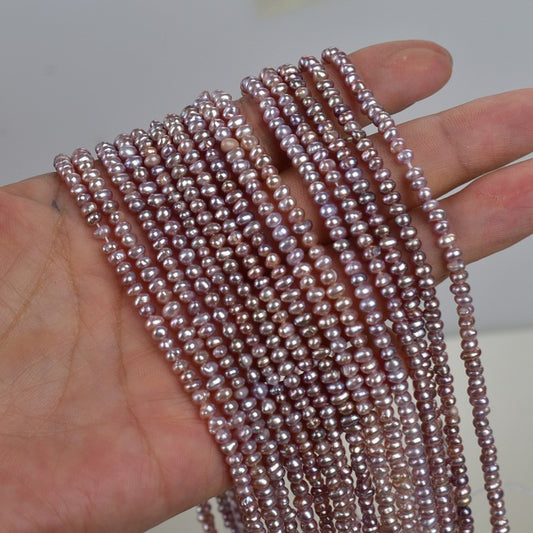 1212 3-4MM Purple Natural Freshwater Pearls DIY Jewelry