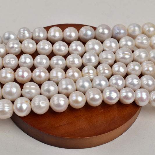 1179 large particles about 12mm white, pearl DIY freshwater pearl loose bead necklace work in progress