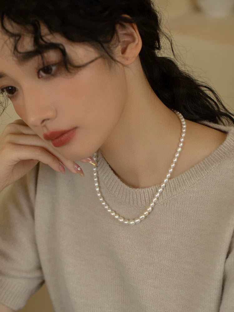 Freshwater Pearl Necklace Chain Tower Chain