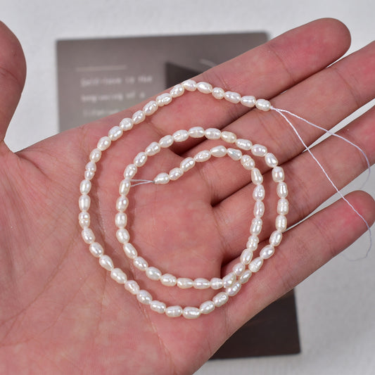 1028 Farm Direct Supply 3mm Natural Freshwater Pearl Loose Beads Rice Beads