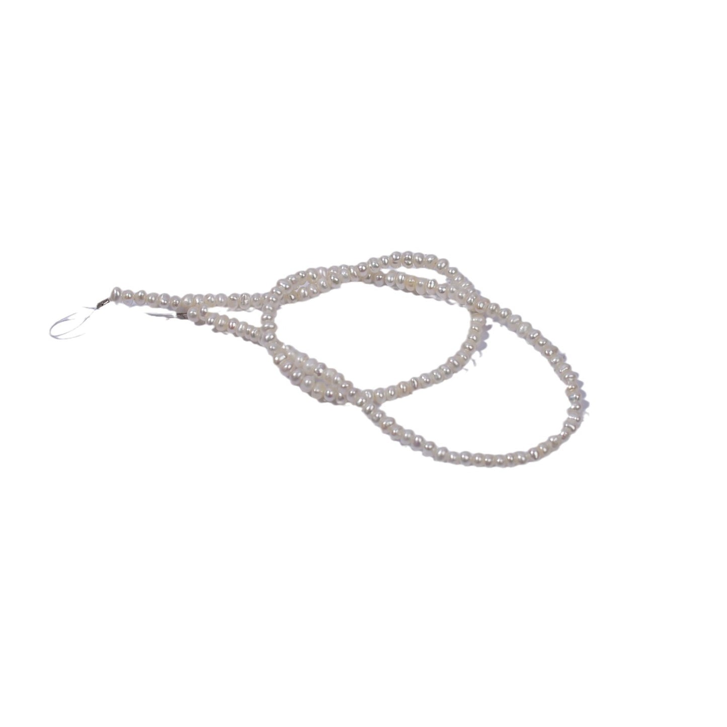 1210 Cost-effective 3-4mm white natural freshwater pearl flat beads necklace DIY jewelry material