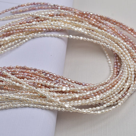 1322 3mm keshi pearl baroque special-shaped natural freshwater pearl DIY necklace work in progress
