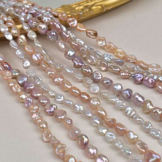 1103 Natural freshwater pearls 8-10mm irregular straight hole beads DIY