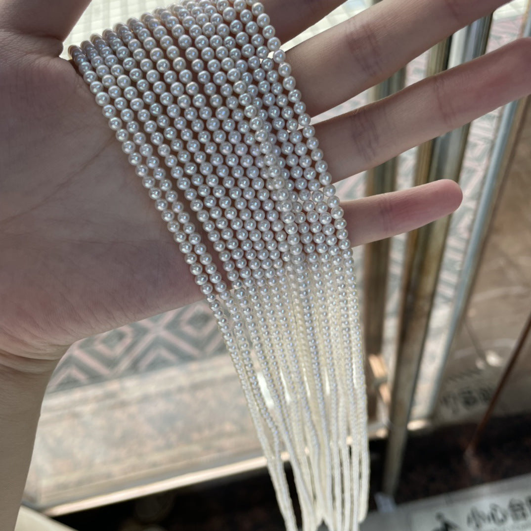 Supply freshwater pearl necklace, freshwater pearl 3-4mm round beads factory direct sales
