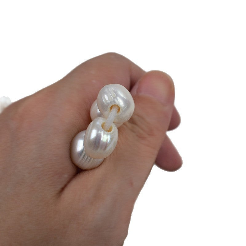 1191 Macroporous Pearl Natural Freshwater Pearl 10-11mm White, Pearl DIY Bracelet Necklace Material