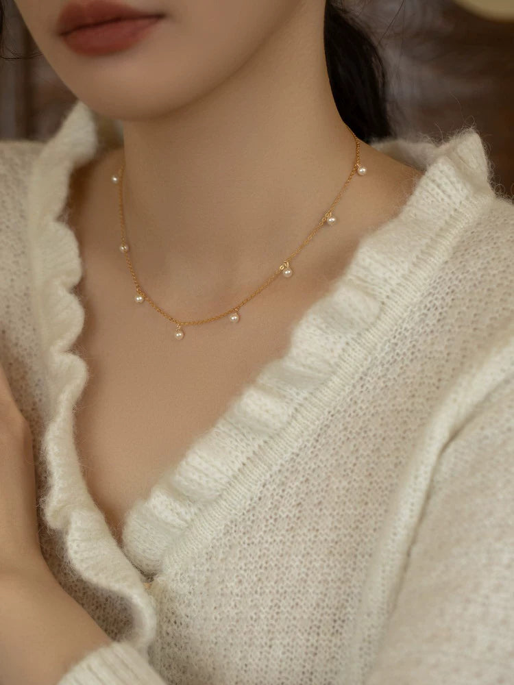 Gypsy, Pearl Necklace Women's New High-end Simple Chain Women's Gift