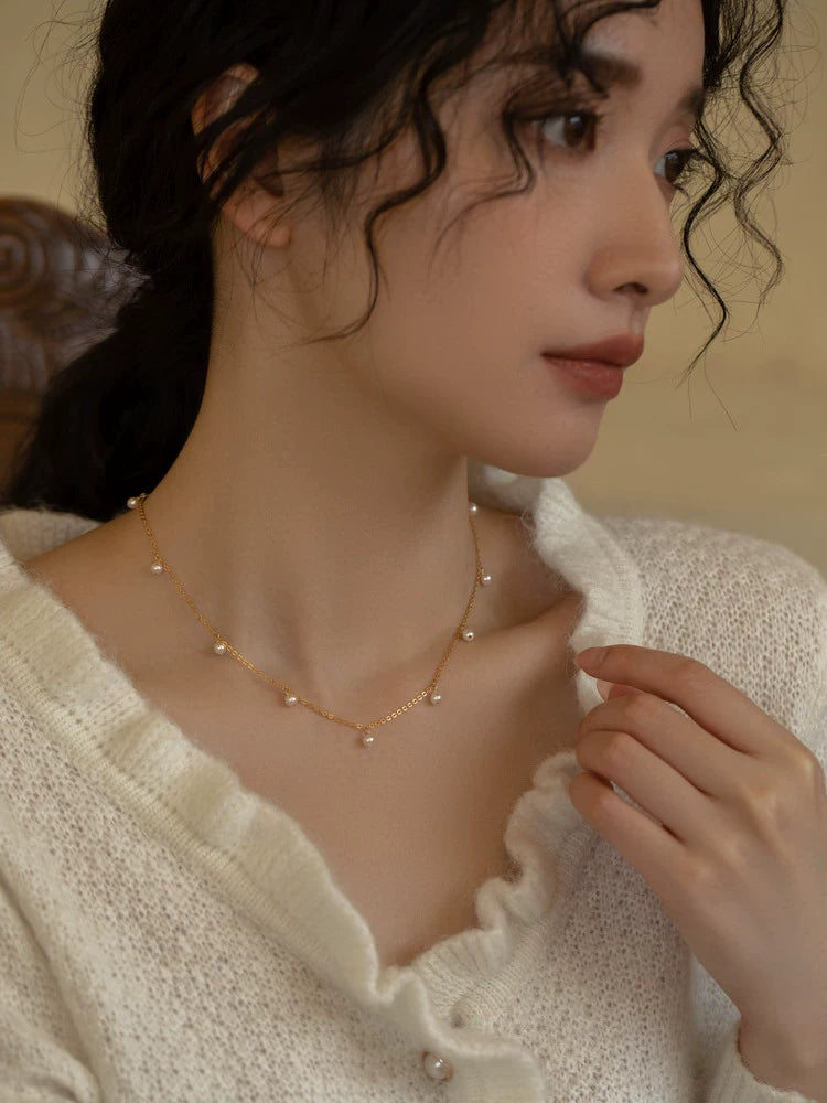 Gypsy, Pearl Necklace Women's New High-end Simple Chain Women's Gift