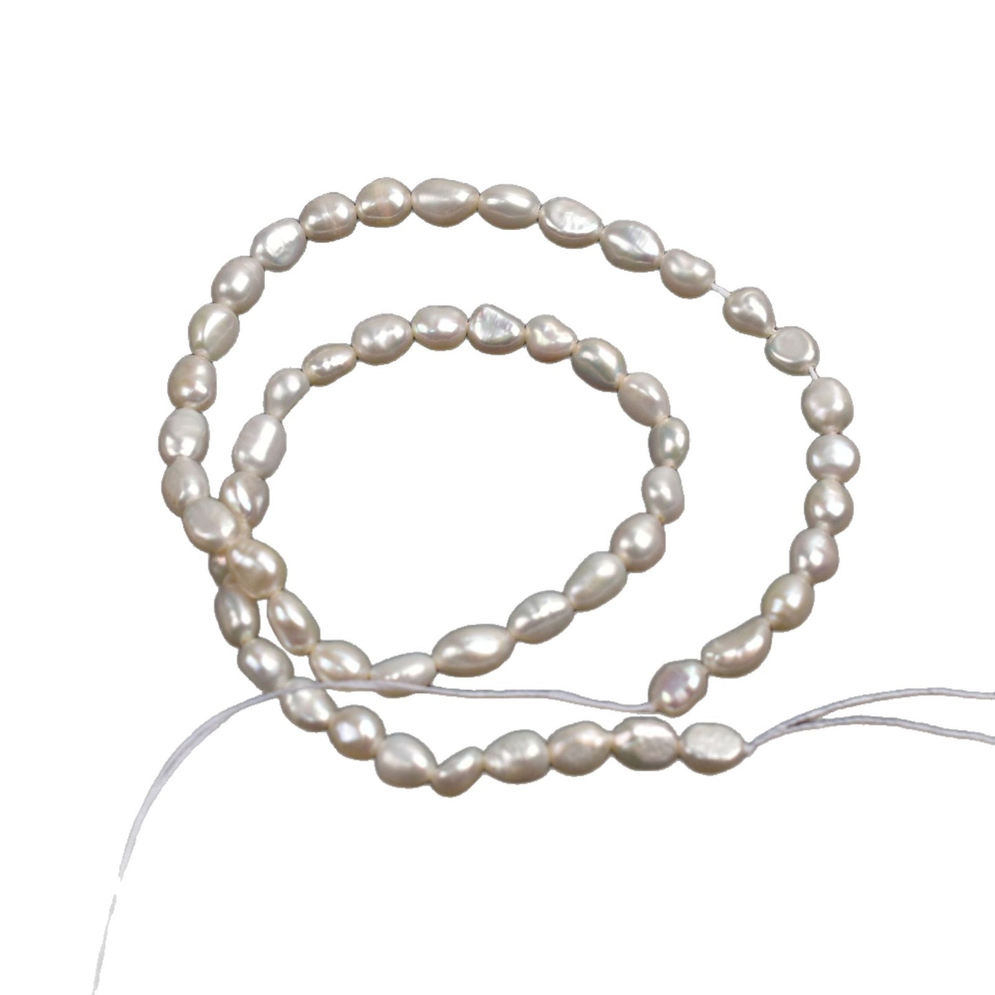 1018 5-6Mm straight hole two-sided natural freshwater real pearl loose bead string DIY jewelry accessories