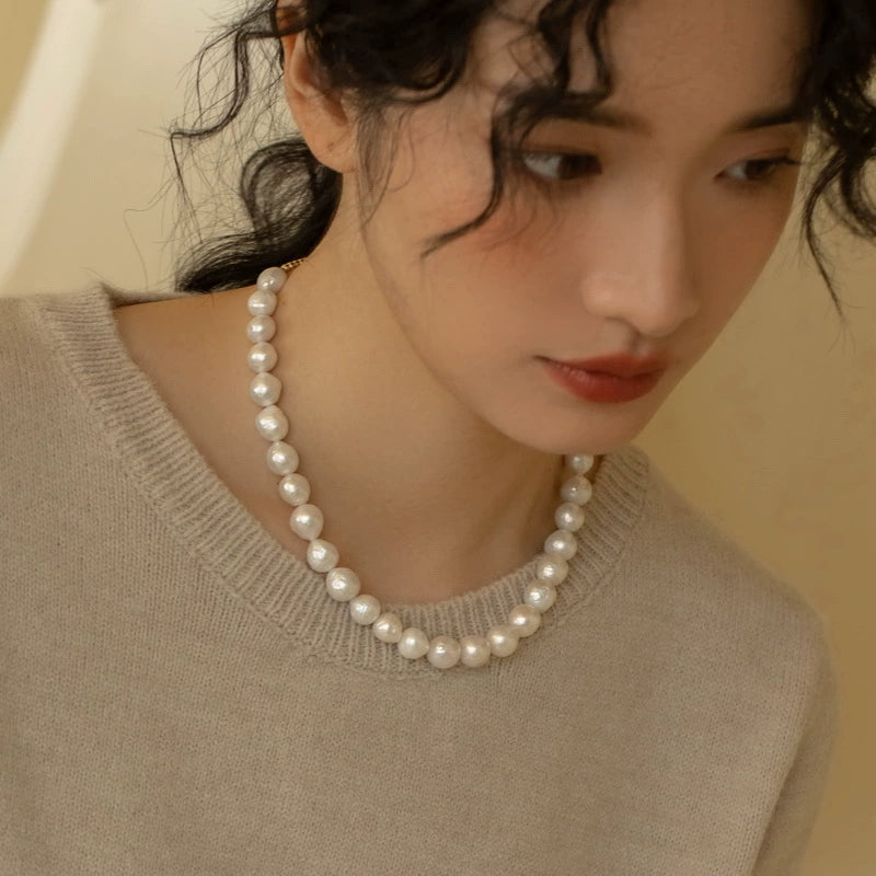 Natural Alien Baroque Pearl Necklace for Women