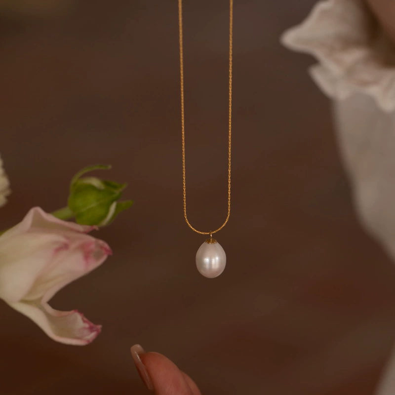 Pearl Necklace Girls Vintage ins Simple Chain Neck Snake Bone Chain Gift