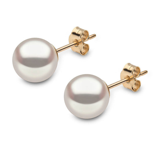 Natural Freshwater Pearl Stud Earrings, Mother's Day Pearl Earrings, 18K Gold Pearl Stud Earrings, Mother's Day Gift