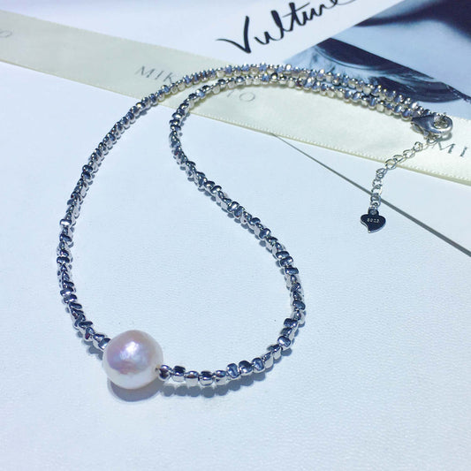 Freshwater Baroque Passepartout Pearl S925 Sterling Silver Necklace Bracelet Set