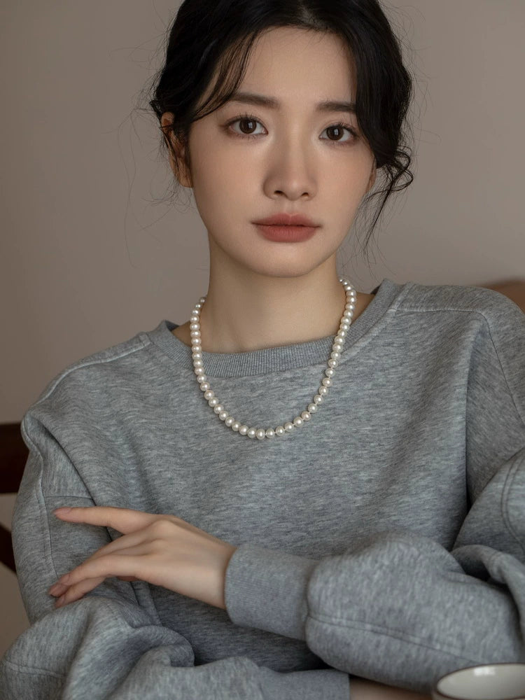 Autumn and Winter Long Atmospheric Natural Freshwater Pearl Necklace Female Genuine High-end Mother Chain Girl