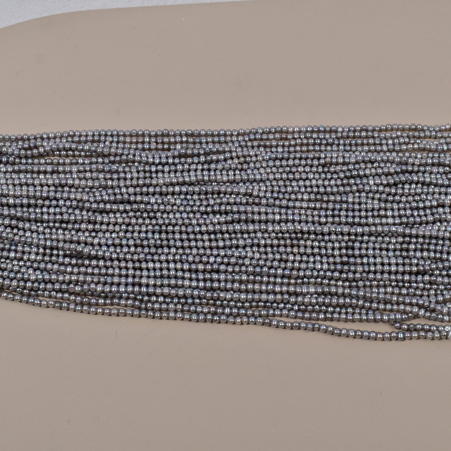 1161 3mm grey, natural freshwater pearl loose beads work in progress naked beads DIY