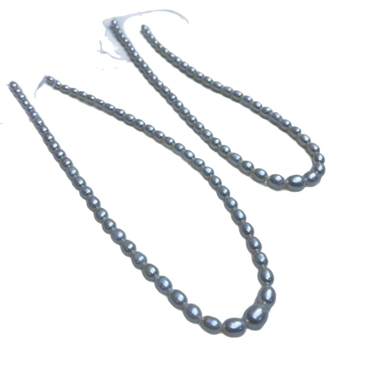 1023 Natural Freshwater Rice Pearl Necklace Tower Chain 4-6-8 mm White DIY Accessories