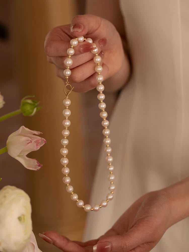 Freshwater Pearl Necklace Chain Simple and Versatile Female