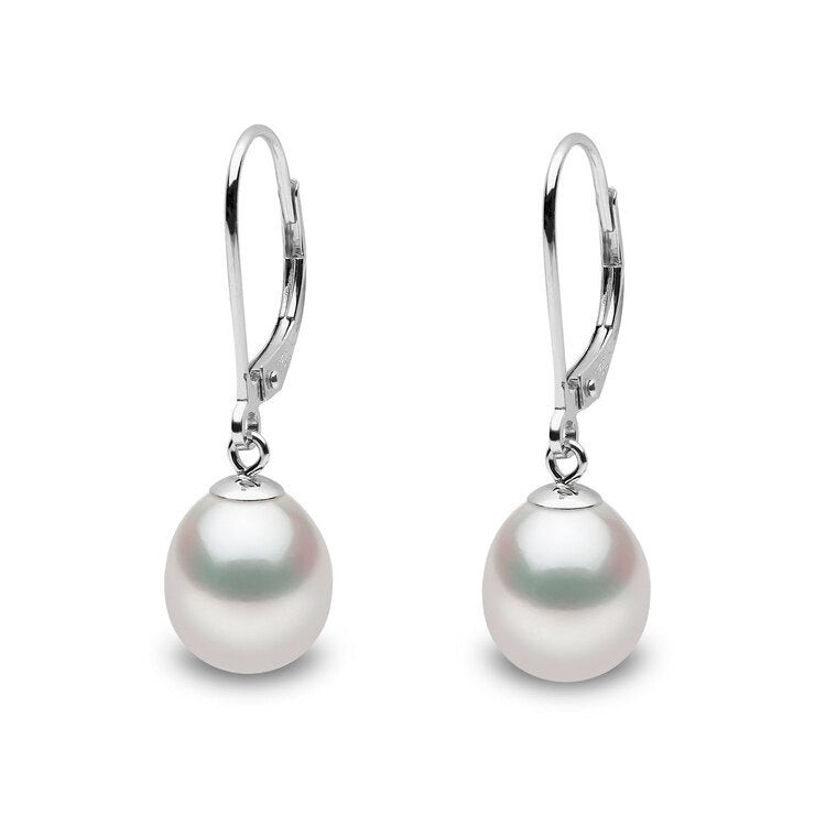 9Mm Natural Freshwater Pearl Ladies Pearl Earrings 925 Silver Earrings