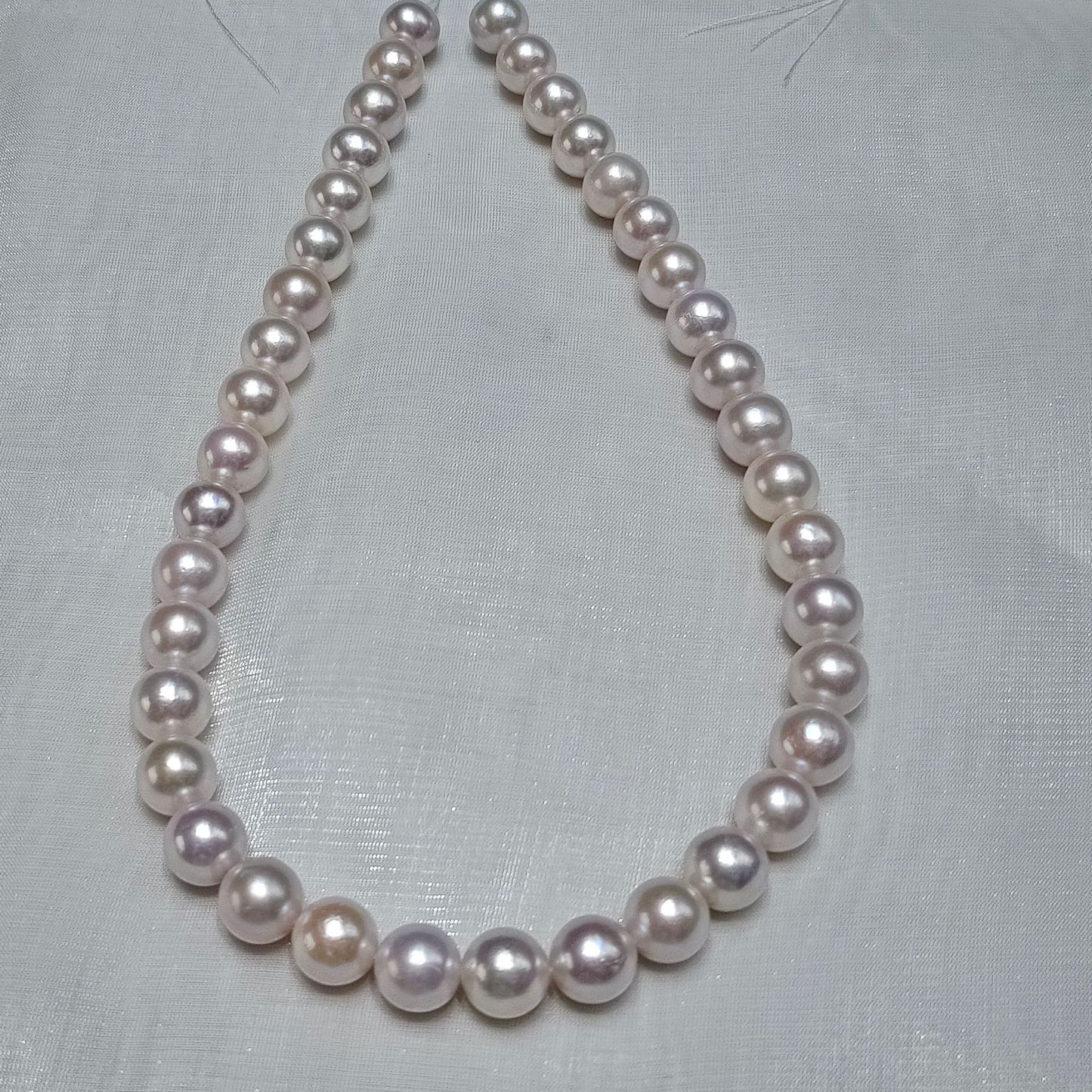 Freshwater pearl 10-11mm round high bright rich color finished necklace sterling silver buckle large point simple wind