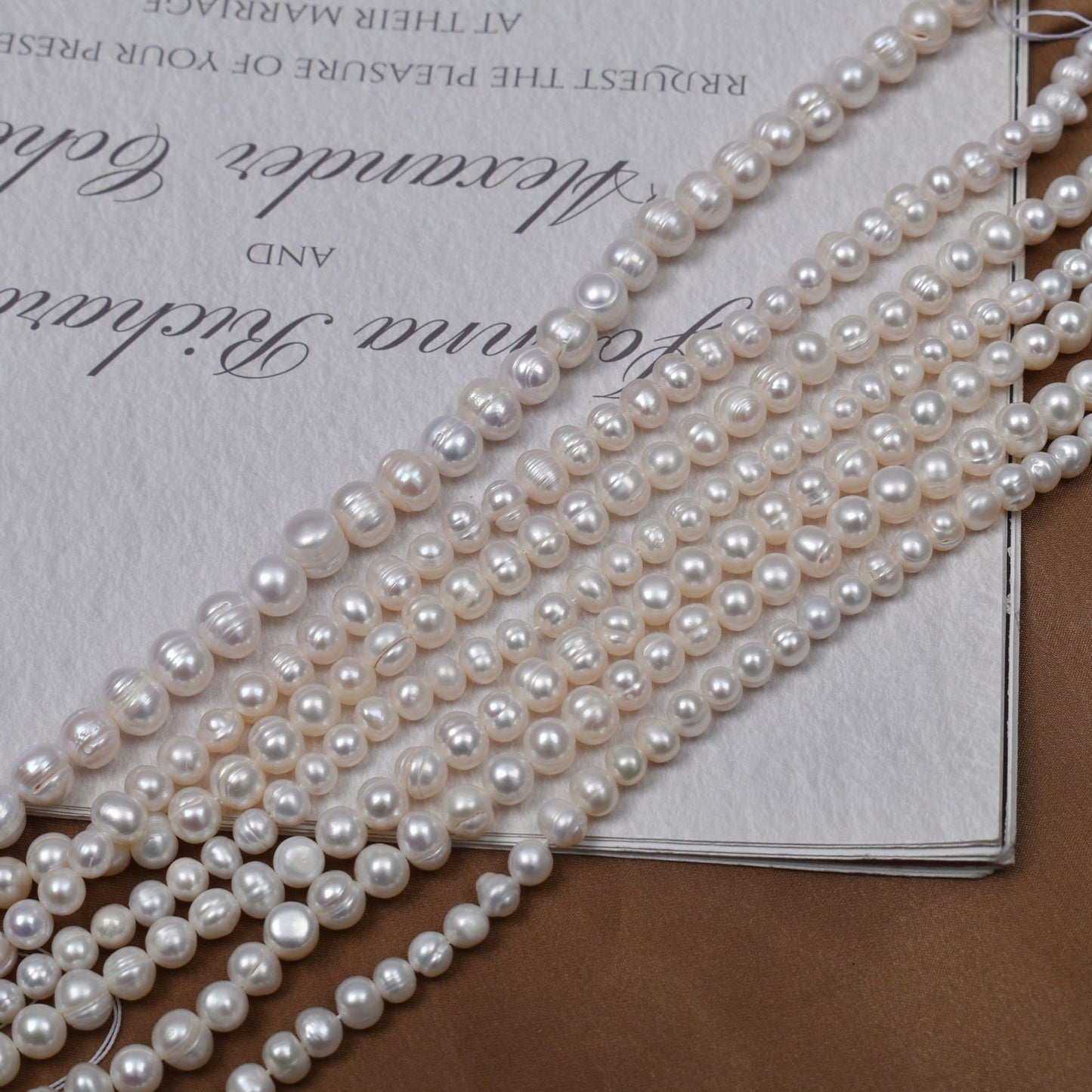 1126 Natural Pearl 5-8mm work in progress Strong Threaded Pearl