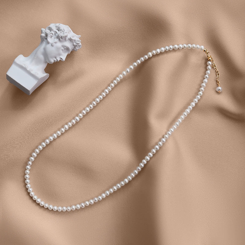 Natural freshwater pearl necklace BABY beads millet beads neck joint niche luxury collarbone chain XL054