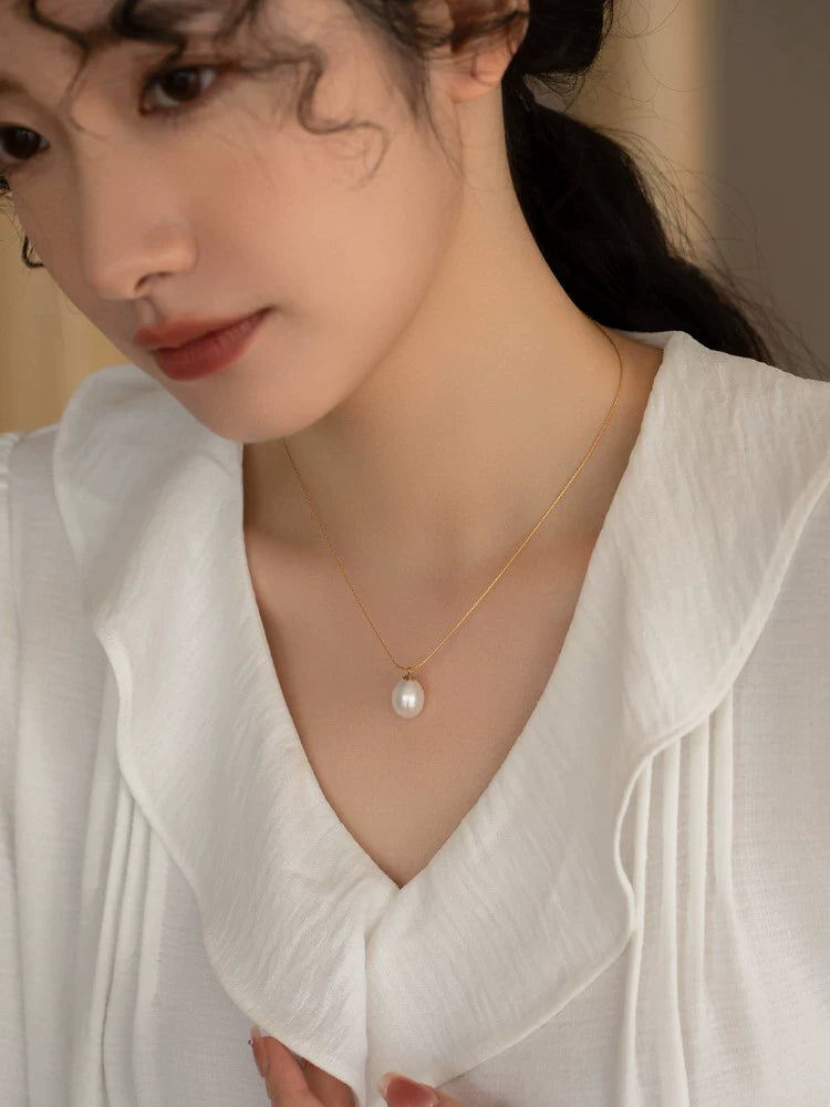 Pearl Necklace Girls Vintage ins Simple Chain Neck Snake Bone Chain Gift