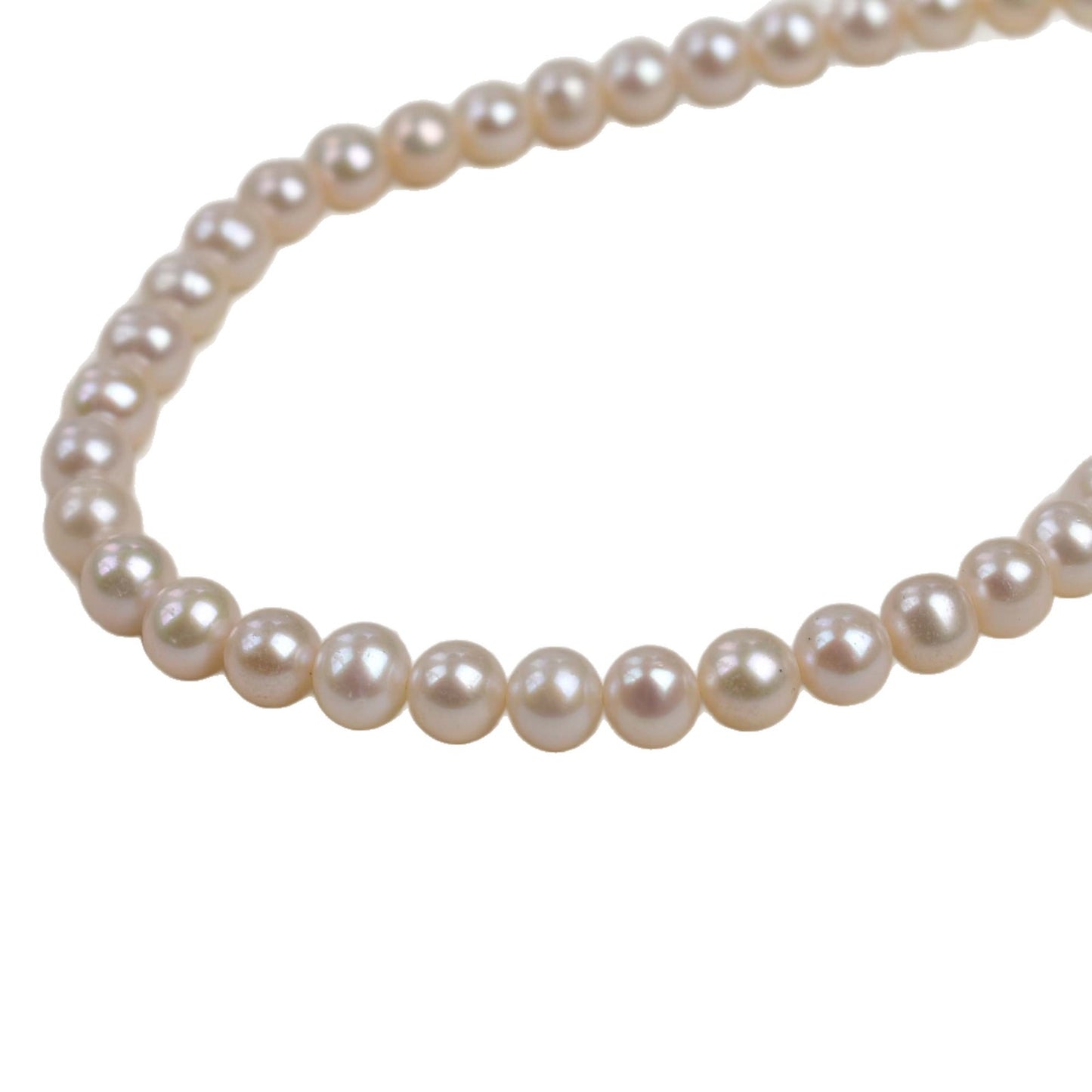 1111 Natural Fresh Water 7-8mm Near Round Nucleless Pearl Necklace String work in progress
