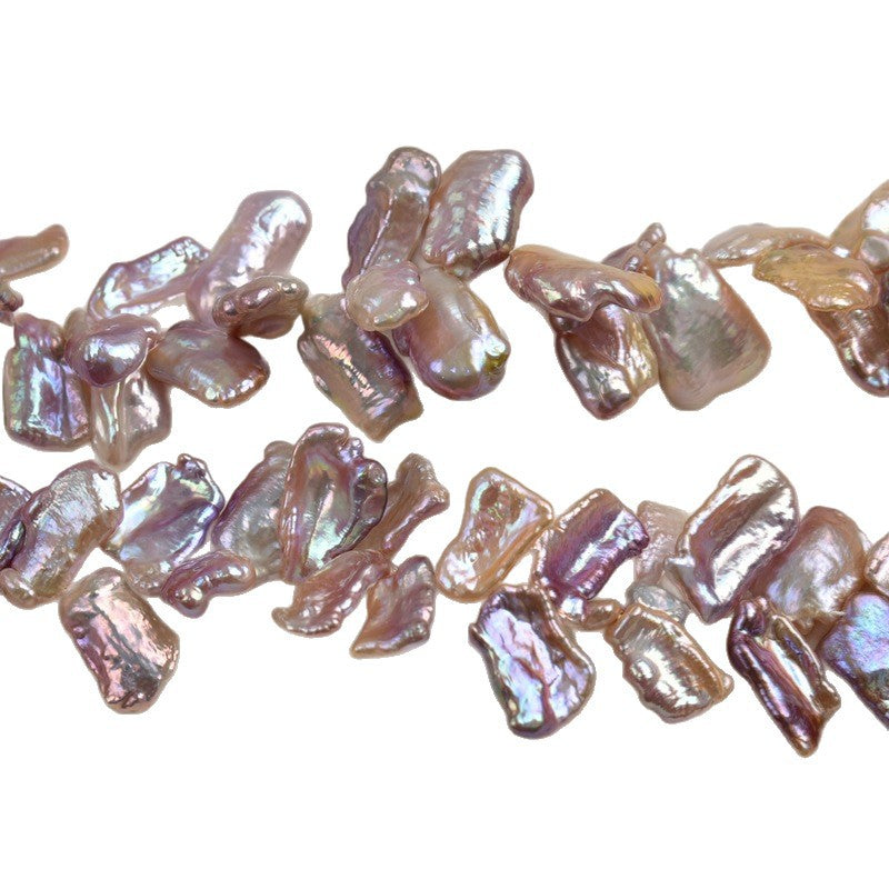 1088 Strong Light High Quality 12-13mm Purple Petal Freshwater Pearl Necklace Baroque