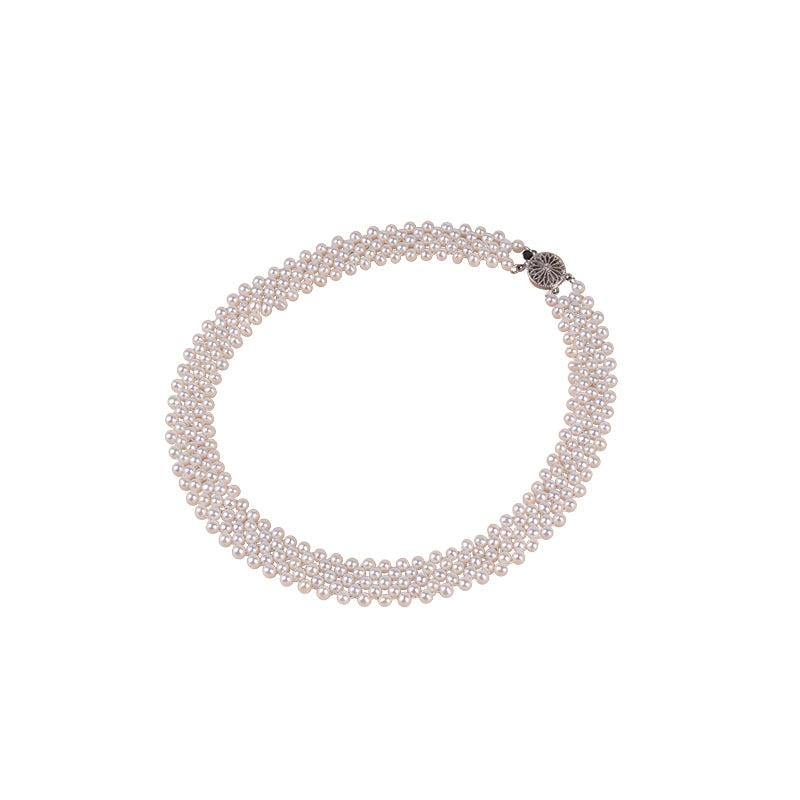 Natural freshwater pearl necklace commuter neck S925 sterling silver simple fashion short URL female XL146