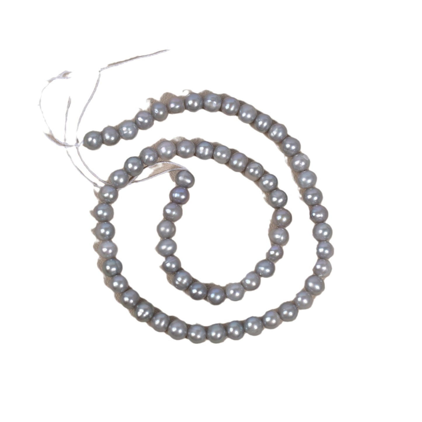 1151 5-6Mm grey natural freshwater pearl loose bead punch work in progress