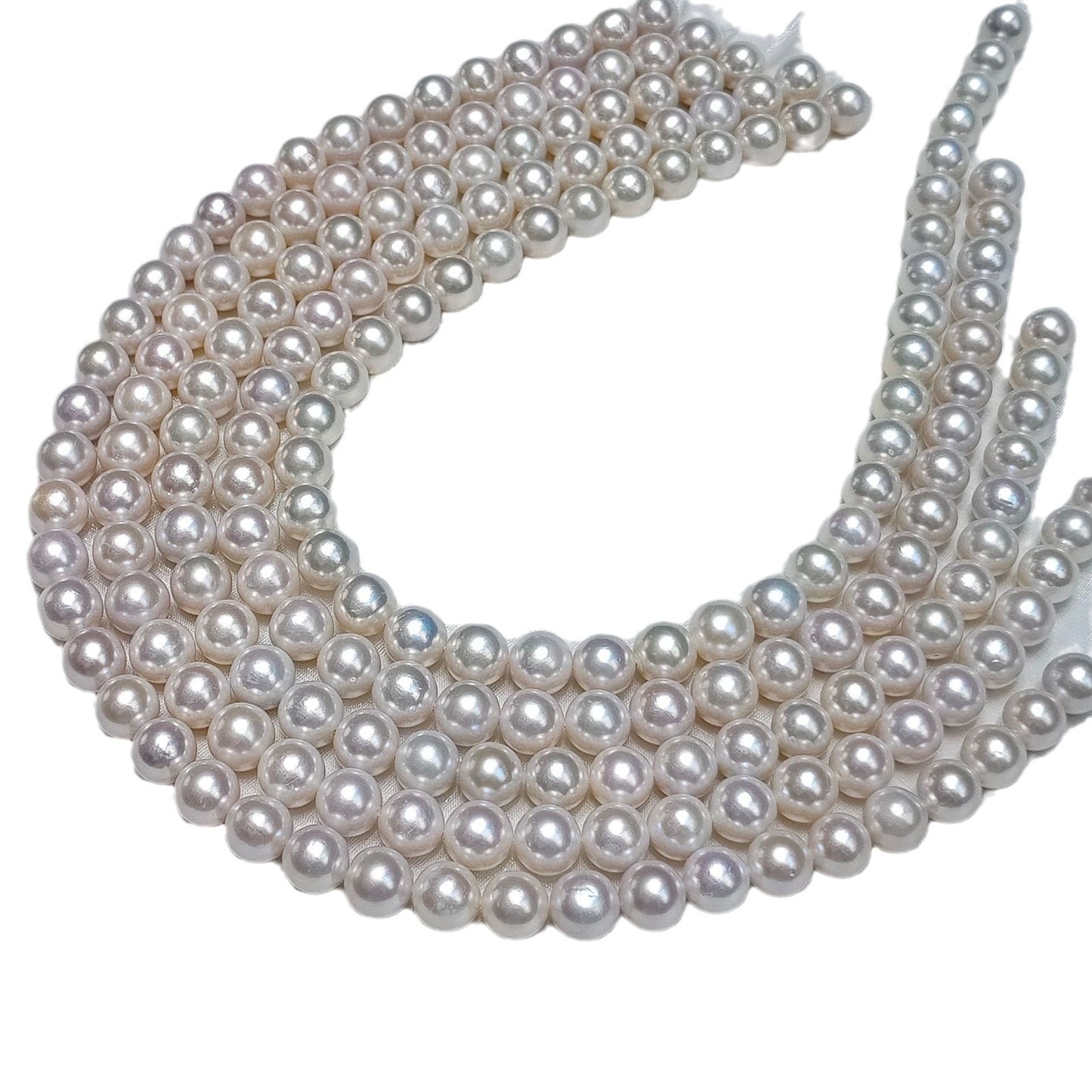 Freshwater pearl 10-11mm round high bright rich color finished necklace sterling silver buckle large point simple wind