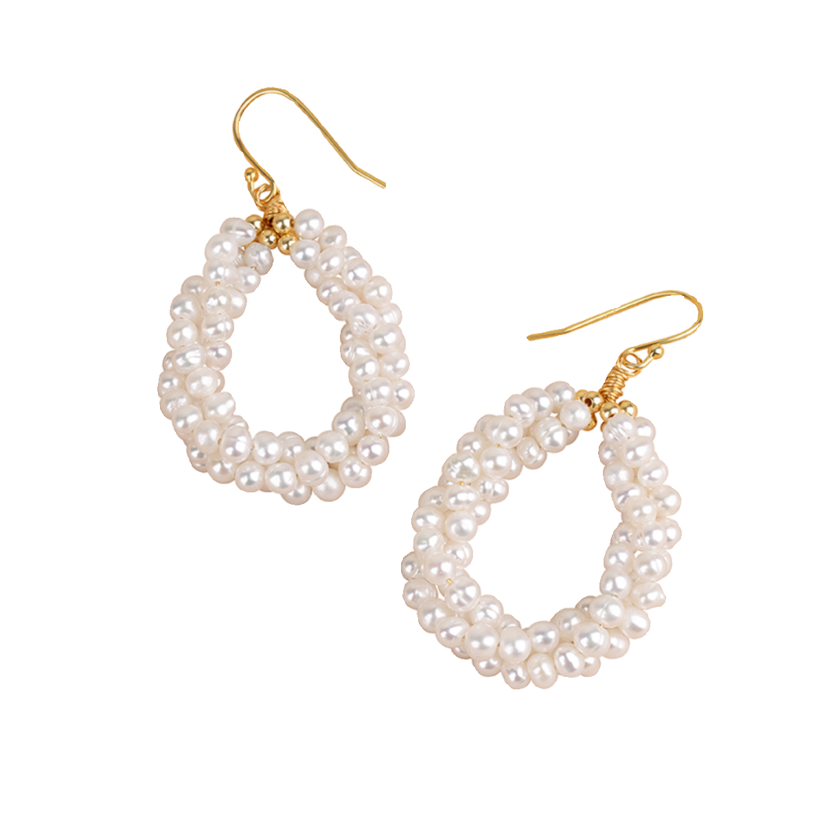 Natural Freshwater Pearl Earrings Multi-layer Woven Luxury Atmospheric Fashion 925 Sterling Silver Earrings EH041