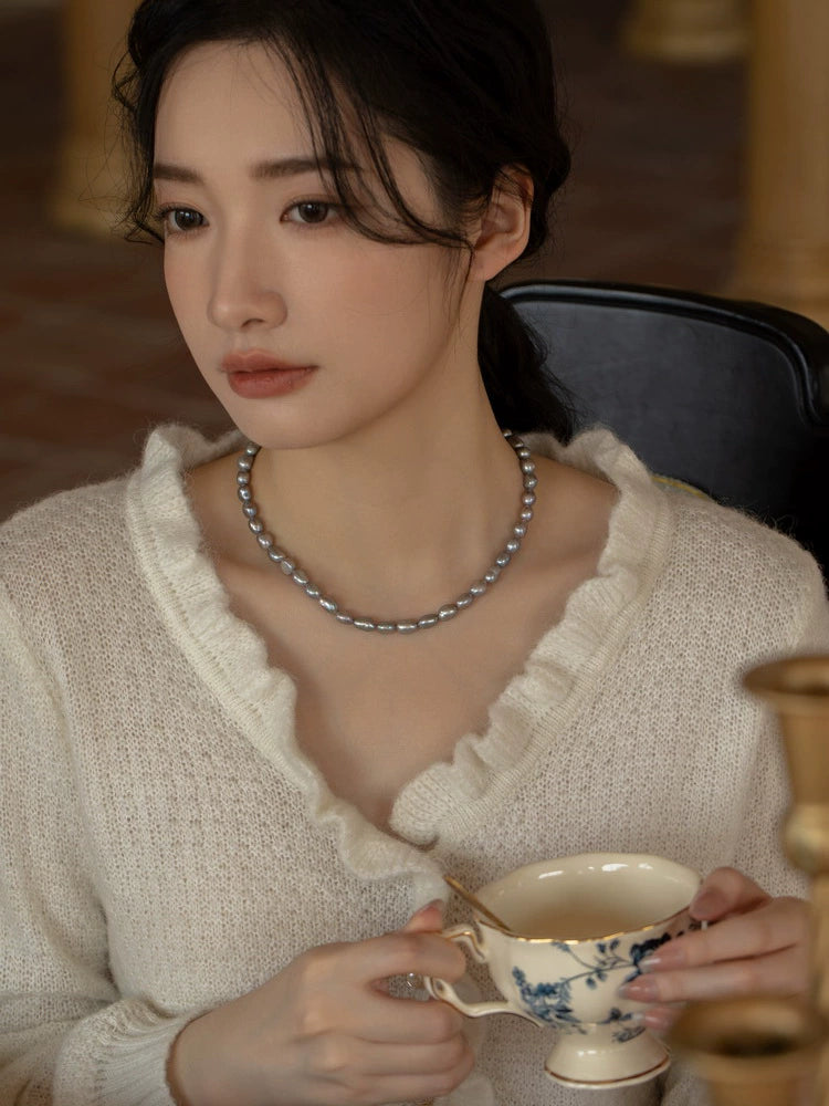 7-8mm Baroque Special-shaped Natural Freshwater Pearl Necklace Girls Gift