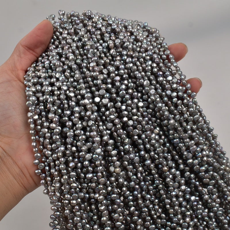 1320 4mm Grey Pearl Natural Freshwater Grey Pearl Jewelry Accessories Loose Beads