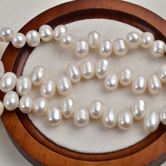1006 9-10Mm Panax notogeng rice beads natural freshwater pearls work in progress loose beads DIY collarbone chain jewelry material