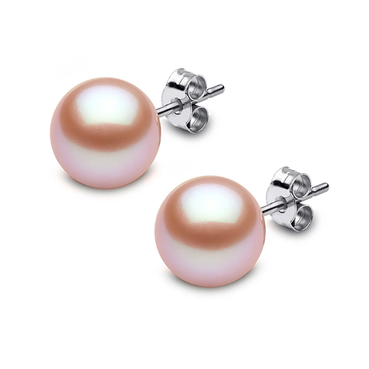 Powerful Purple AAAA Grade, Natural Freshwater Pearl Stud Earrings 18K Gold Pearl Stud Earrings As A Mother's Day Gift.