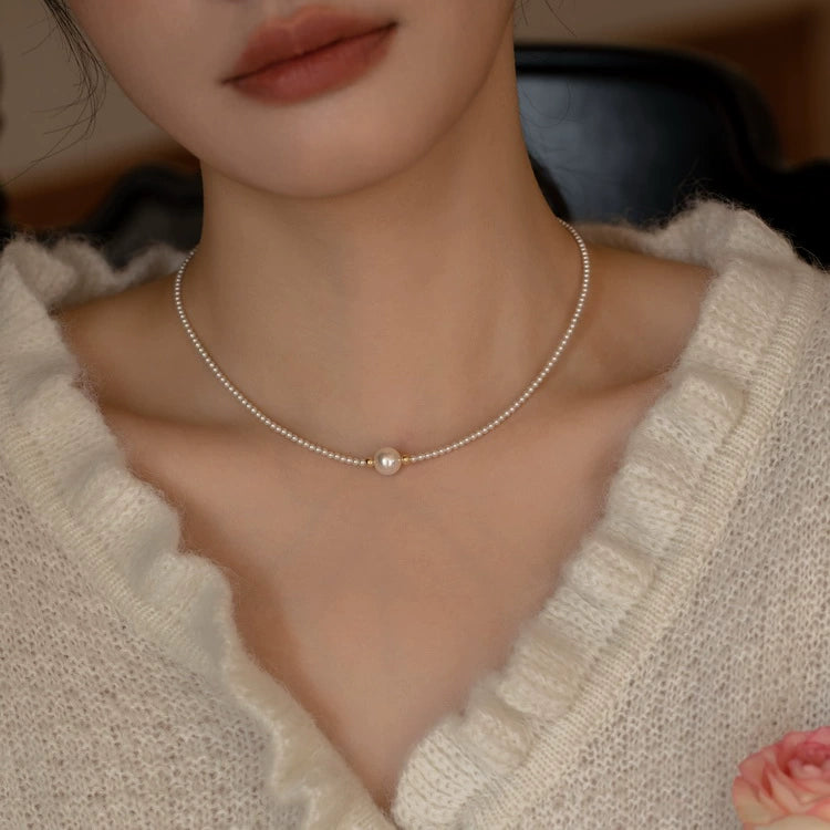 Light Small Pearl Necklace Female
