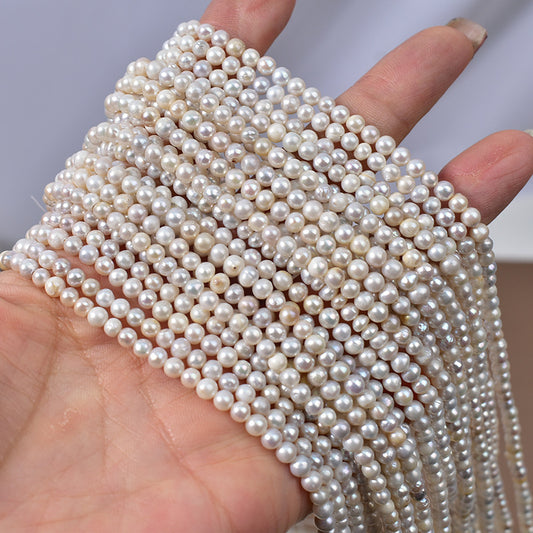 1153 4-5Mm natural, light gray pearls, jewelry handmade material
