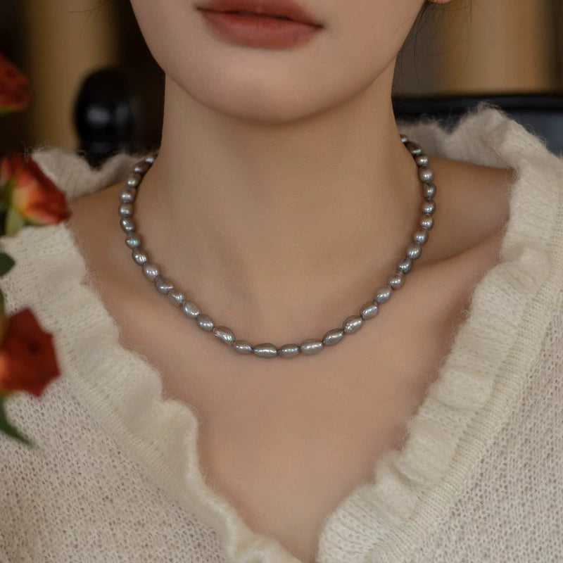 7-8mm Baroque Special-shaped Natural Freshwater Pearl Necklace Girls Gift