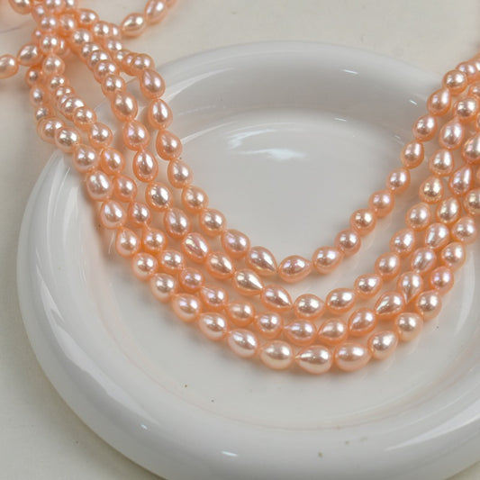 1106 Wholesale Seedless Natural Freshwater Pearl 7-8m Drop Baroque DIY Loose Beads